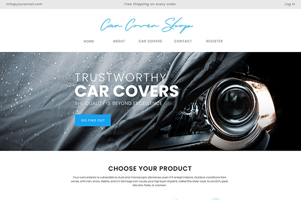 Car Cover Website Template