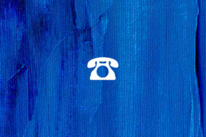 phone icon on blue textured background